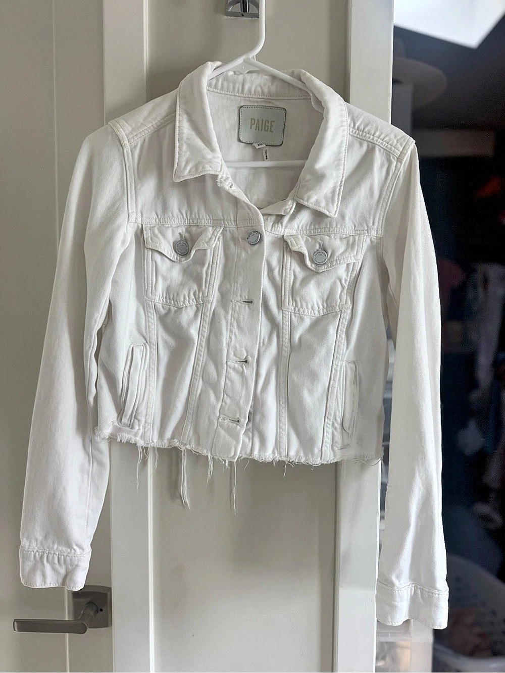PAIGE Relaxed Vivienne Jacket Cropped White XS